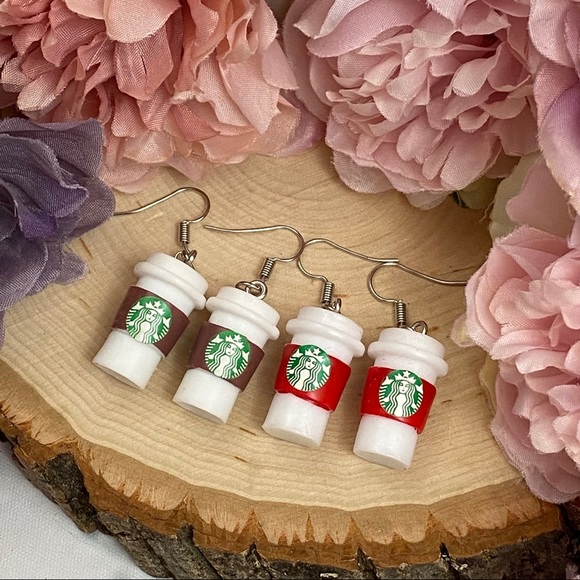Starbucks Coffee Cup Dangle Earrings - Picture 7 of 12